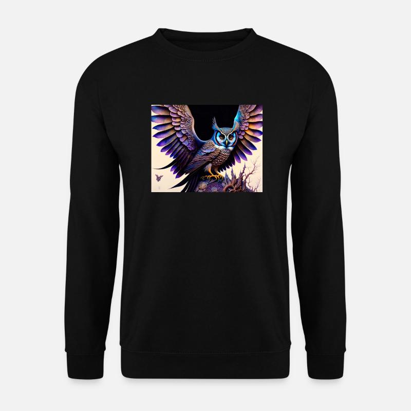 Eule - Unisex Pullover - Schwarz