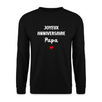Joyeux Anniversaire papa - Sweat-shirt Unisexe - noir - Devant - Alina (178cm) & Michal (187cm)