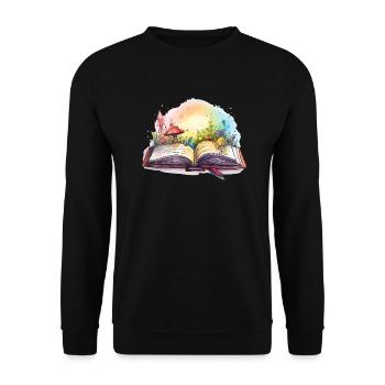Fantasie Bücher - Unisex Pullover - Schwarz - Vorne - Alina (178cm) & Michal (187cm)