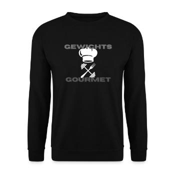 Gewichts Gourmet - Unisex Pullover - Schwarz - Vorne - Alina (178cm) & Michal (187cm)