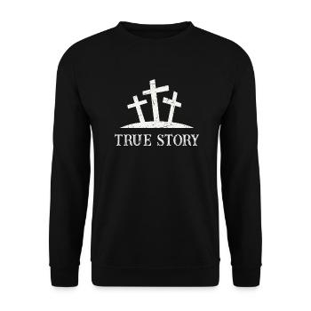True Story - Unisex Sweatshirt - black - Front - Alina (178cm) & Michal (187cm)