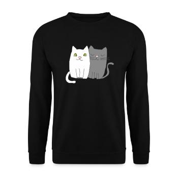 Cats Black & White - Unisex Sweatshirt - black - Front - Alina (178cm) & Michal (187cm)