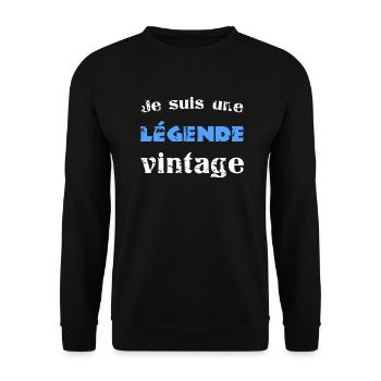 Légende vintage - phrase drôle vieux - Sweat-shirt Unisexe - noir - Devant - Alina (178cm) & Michal (187cm)