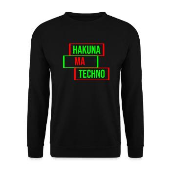 Techno-Musik-Zitat - Unisex Pullover - Schwarz - Vorne - Alina (178cm) & Michal (187cm)