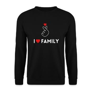 i love family - Sweat-shirt Unisexe - noir - Devant - Alina (178cm) & Michal (187cm)