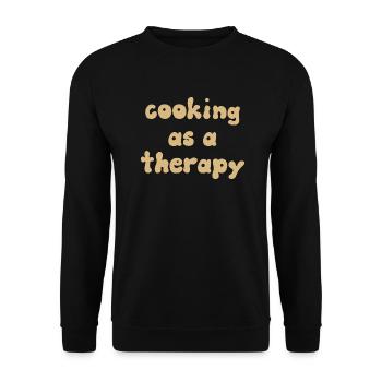 cooking as a therapy Kochshirt - Unisex Pullover - Schwarz - Vorne - Alina (178cm) & Michal (187cm)