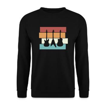 Musicien de guitare Retro Guitarist Cadeau - Sweat-shirt Unisexe - noir - Devant - Alina (178cm) & Michal (187cm)