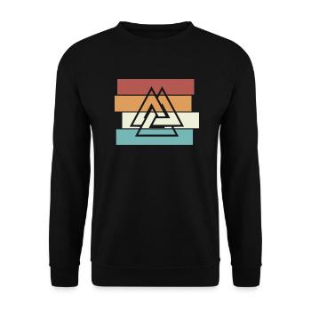 Valknut Viking Retro Teutonic Symbol - Unisex Sweatshirt - black - Front - Alina (178cm) & Michal (187cm)