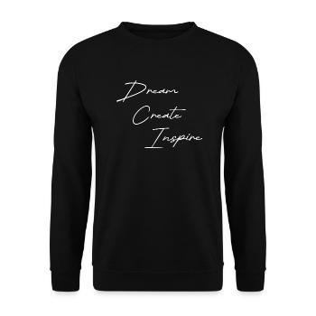 Dream Create Inspire white - Unisex Pullover - Schwarz - Vorne - Alina (178cm) & Michal (187cm)