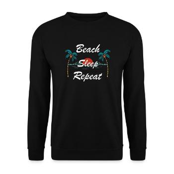 Wiederholung des Strandschlafs5 - Unisex Pullover - Schwarz - Vorne - Alina (178cm) & Michal (187cm)