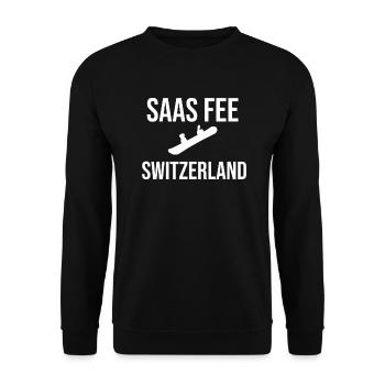 Saas Fee Switzerland Snowboarders - Unisex Sweatshirt - black - Front - Alina (178cm) & Michal (187cm)