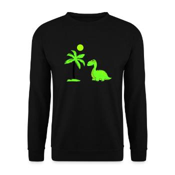 dinosaurier palme 02 - Unisex Pullover - Schwarz - Vorne - Alina (178cm) & Michal (187cm)