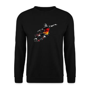 Fussball Deutschland - Unisex Pullover - Schwarz - Vorne - Alina (178cm) & Michal (187cm)