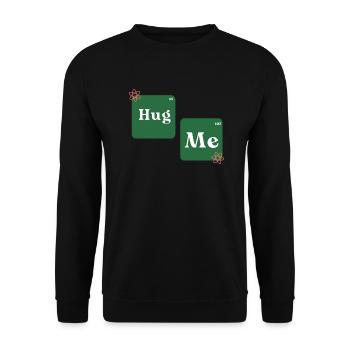 hug me - Unisex Pullover - Schwarz - Vorne - Alina (178cm) & Michal (187cm)