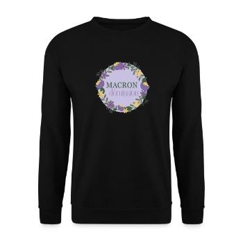 Macron resigns - Unisex Sweatshirt - black - Front - Alina (178cm) & Michal (187cm)