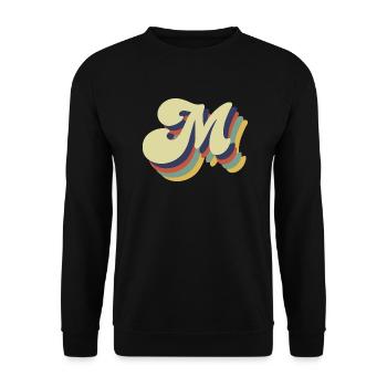 Lettre m rétro - Sweat-shirt Unisexe - noir - Devant - Alina (178cm) & Michal (187cm)