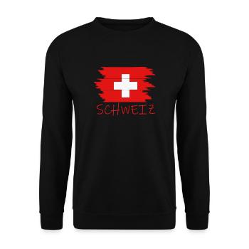 Schweiz - Unisex Pullover - Schwarz - Vorne - Alina (178cm) & Michal (187cm)