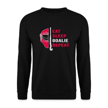 Hockey Feldhockey-Torwart HockeyGoalie Hockeysport - Unisex Pullover - Schwarz - Vorne - Alina (178cm) & Michal (187cm)