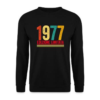 1977 rétro vintage anniversaire version italia - Sweat-shirt Unisexe - noir - Devant - Alina (178cm) & Michal (187cm)