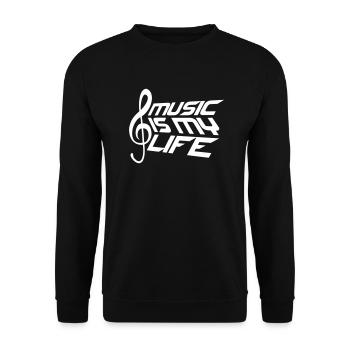 Music Is My Life Musik Ist Mein Leben Liebe Spruch - Unisex Sweatshirt - black - Front - Alina (178cm) & Michal (187cm)