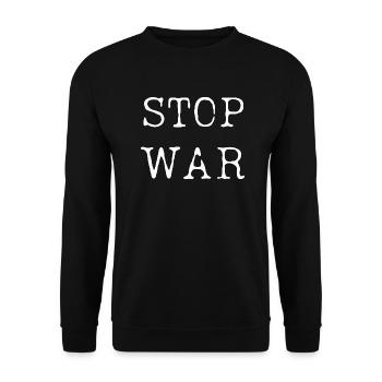 STOP WAR - Sweat-shirt Unisexe - noir - Devant - Alina (178cm) & Michal (187cm)