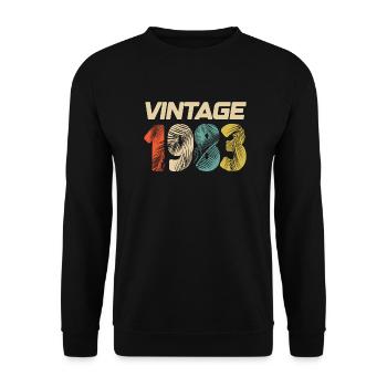 Vintage 1983 Retro - Best-seller - Sweat-shirt Unisexe - noir - Devant - Alina (178cm) & Michal (187cm)