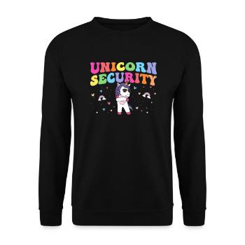 Unicorn Security Costume to protect Mom Sister - Unisex Sweatshirt - black - Front - Alina (178cm) & Michal (187cm)
