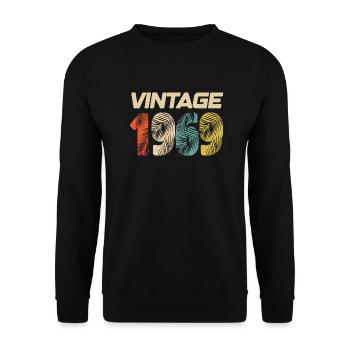Vintage 1969 Retro - Best-seller - Sweat-shirt Unisexe - noir - Devant - Alina (178cm) & Michal (187cm)