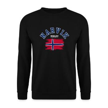 Narvik Norway - Unisex Sweatshirt - black - Front - Alina (178cm) & Michal (187cm)