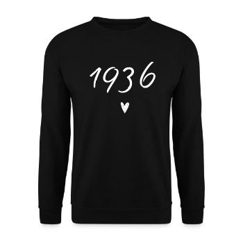 Herzjubiläum 1936 - Unisex Pullover - Schwarz - Vorne - Alina (178cm) & Michal (187cm)
