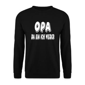 Opa - Unisex Pullover - Schwarz - Vorne - Alina (178cm) & Michal (187cm)