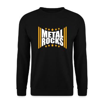 Heavy Metal Rocks Hard Rock Music Text Stars Logo - Unisex Sweatshirt - black - Front - Alina (178cm) & Michal (187cm)