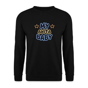 Anita als Vorname - Unisex Pullover - Schwarz - Vorne - Alina (178cm) & Michal (187cm)