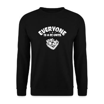 Funny DJ Turntable Humor Accessories Gift - Unisex Pullover - Schwarz - Vorne - Alina (178cm) & Michal (187cm)