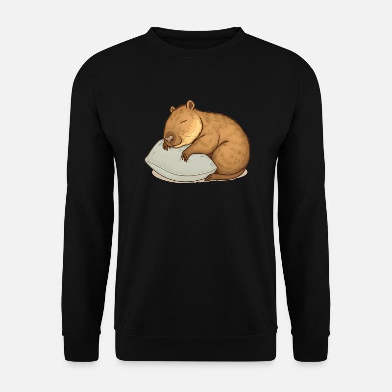 Cute sleeping capybara - Unisex Sweatshirt - black