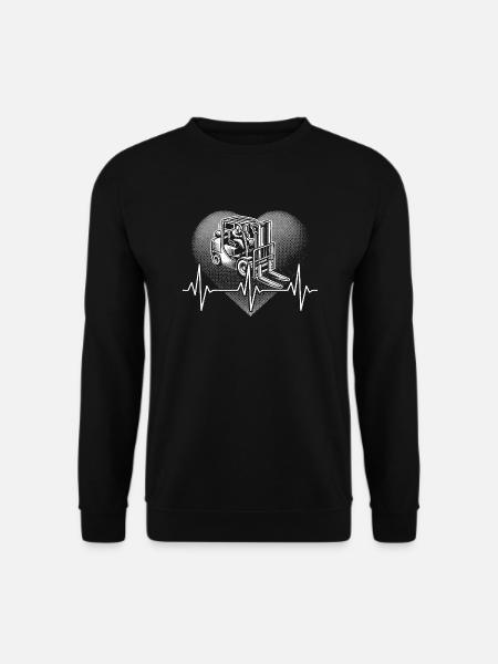 Herzschlag Gabelstapler - Unisex Pullover - Schwarz