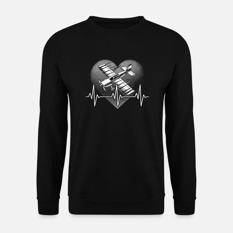 Herzschlag Modellflug - Unisex Pullover - Schwarz