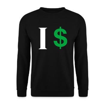 Lettre i dollar - Sweat-shirt Unisexe - noir - Devant - Alina (178cm) & Michal (187cm)