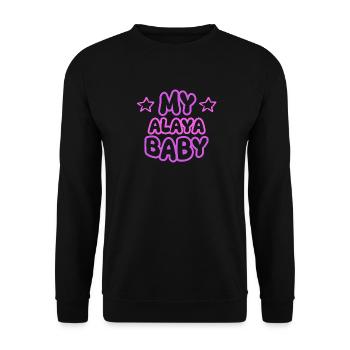 First name Alaya - Unisex Sweatshirt - black - Front - Alina (178cm) & Michal (187cm)