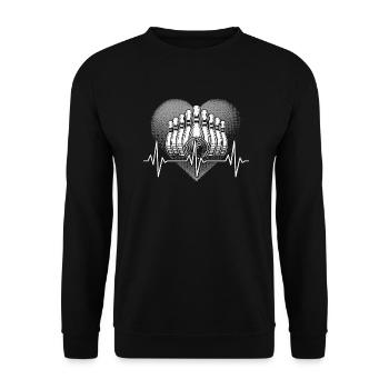 Herzschlag Bowling - Unisex Pullover - Schwarz - Vorne - Alina (178cm) & Michal (187cm)