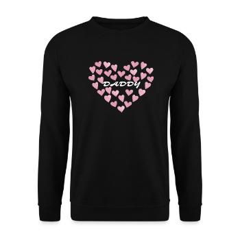 Daddy Love - Pink Hearts | Ideal for Father's Day - Unisex Sweatshirt - black - Front - Alina (178cm) & Michal (187cm)