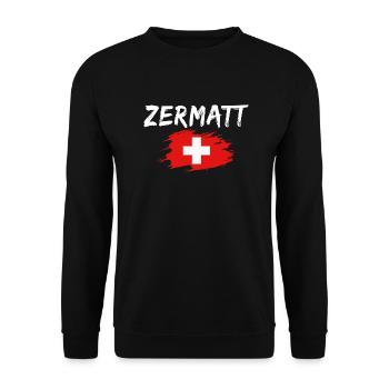 Zermatt Switzerland Flag - Unisex Sweatshirt - black - Front - Alina (178cm) & Michal (187cm)
