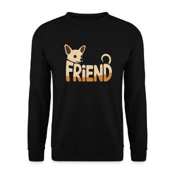 Friend Dog Chihuahua - Cool Pet Logo - Unisex Sweatshirt - black - Front - Alina (178cm) & Michal (187cm)
