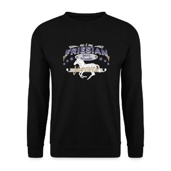 Friesian Friese Pferd Pferderasse best friends BFF - Unisex Pullover - Schwarz - Vorne - Alina (178cm) & Michal (187cm)