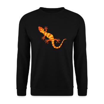 Gecko - Unisex Sweatshirt - black - Front - Alina (178cm) & Michal (187cm)