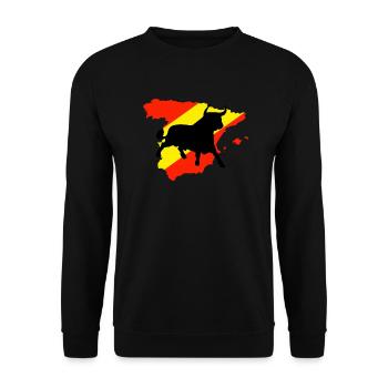 Spanien / Stier / Bull / Spain - Unisex Pullover - Schwarz - Vorne - Alina (178cm) & Michal (187cm)