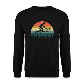 VTT vélo VTT Rétro Vintage Montagnes Biker - Sweat-shirt Unisexe - noir - Devant - Alina (178cm) & Michal (187cm)