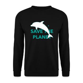 Save The Planet - Unisex Pullover - Schwarz - Vorne - Alina (178cm) & Michal (187cm)