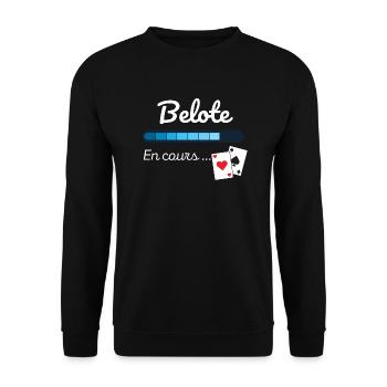 Belote en cours - Sweat-shirt Unisexe - noir - Devant - Alina (178cm) & Michal (187cm)