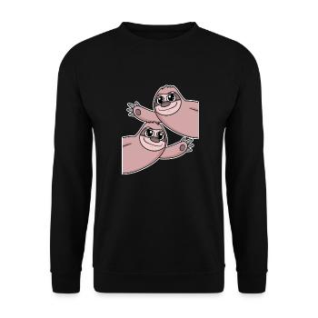 Paresseux paresseux - Sweat-shirt Unisexe - noir - Devant - Alina (178cm) & Michal (187cm)